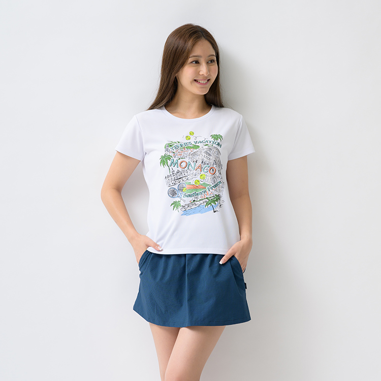 プリンス【プリンス通販】Ｔシャツ 吸汗速乾、ＵＰＦ５０+（デオニィ素材）（WS3072）(サイズ S ホワイト（146）): ウェアテニス用品の公式通販