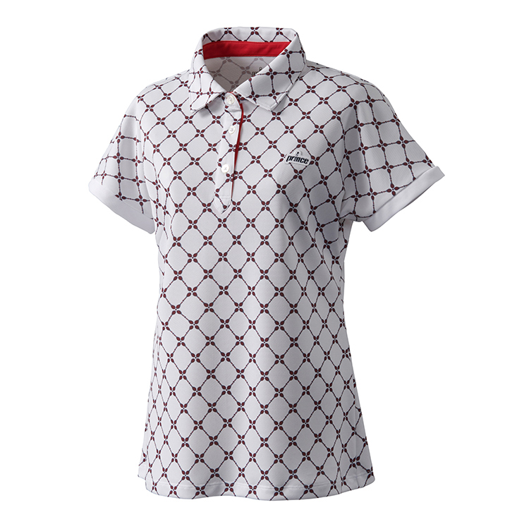 プリンス プリンス通販 レディース ポロシャツ 吸汗速乾 Uvケア 遮熱 サラマックスシャダンカノコ素材 Ws1105 サイズ S ホワイト ネイビー 217 ウェアテニス用品の公式通販
