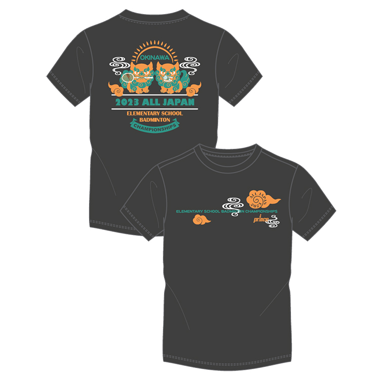 半袖Tシャツ（ダークグレー）全国小学生バドミントン大会記念