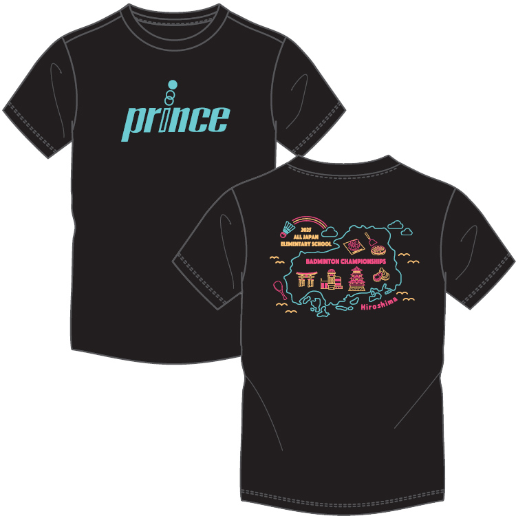 半袖Tシャツ（ブラック）全国小学生バドミントン選手権大会記念Ｔシャツ