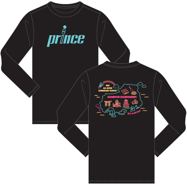 ロングTシャツ（ブラック）全国小学生バドミントン選手権大会記念Ｔシャツ