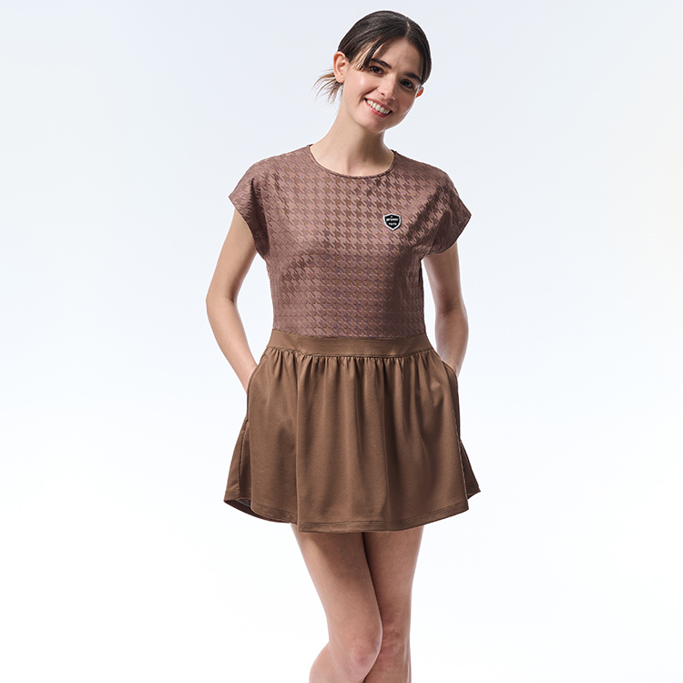 ワンピース 吸汗速乾、UPF50 ジャガード、ソフトメッシュドライ素材 WF5412