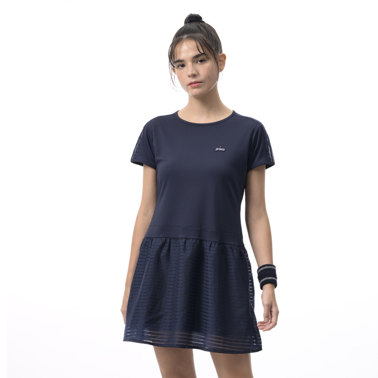 ワンピース 吸汗速乾、UPF50＋、制電、接触冷感、遮熱 （ ヒートプルーフピンメッシュ、ボーダーレース 素材 ） WS6402